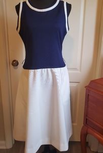 60s SAILOR STYLE POLYESTER DRESS BY DAVID CRYSTAL